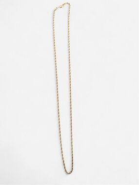 Vintage Monet Signed Gold Tone Long Twisted Rope Chain Necklace